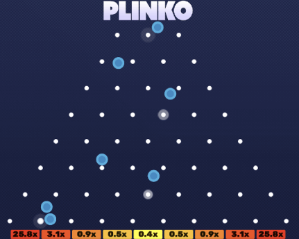 Plinko von Hacksaw Gaming mit nur 8 horizontalen Reihen